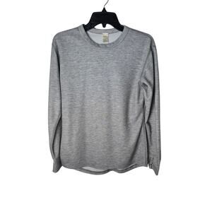 LL Bean Light Weight Pullover‎ Size Medium Gray thumb holes